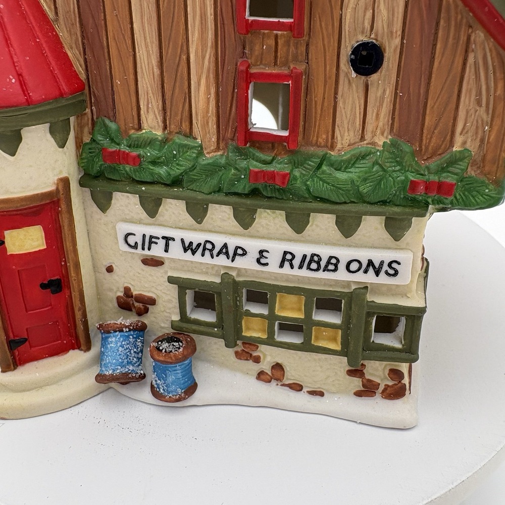 Department 56 Red, Green, White Holiday Gift Wrap & Ribbons House Ornament - Picture 2 of 9